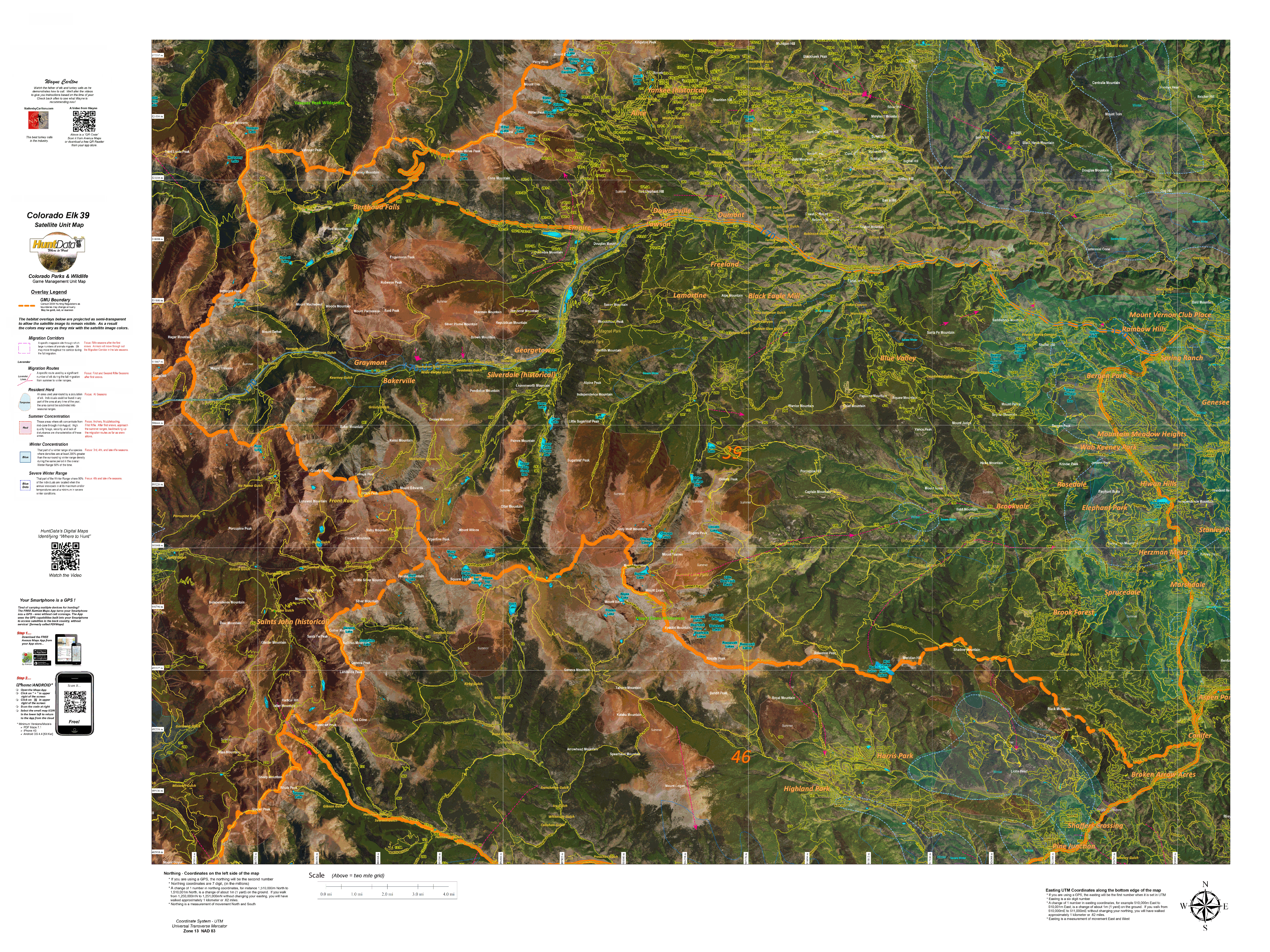 Colorado Satellite Unit Maps with Elk Concentrations