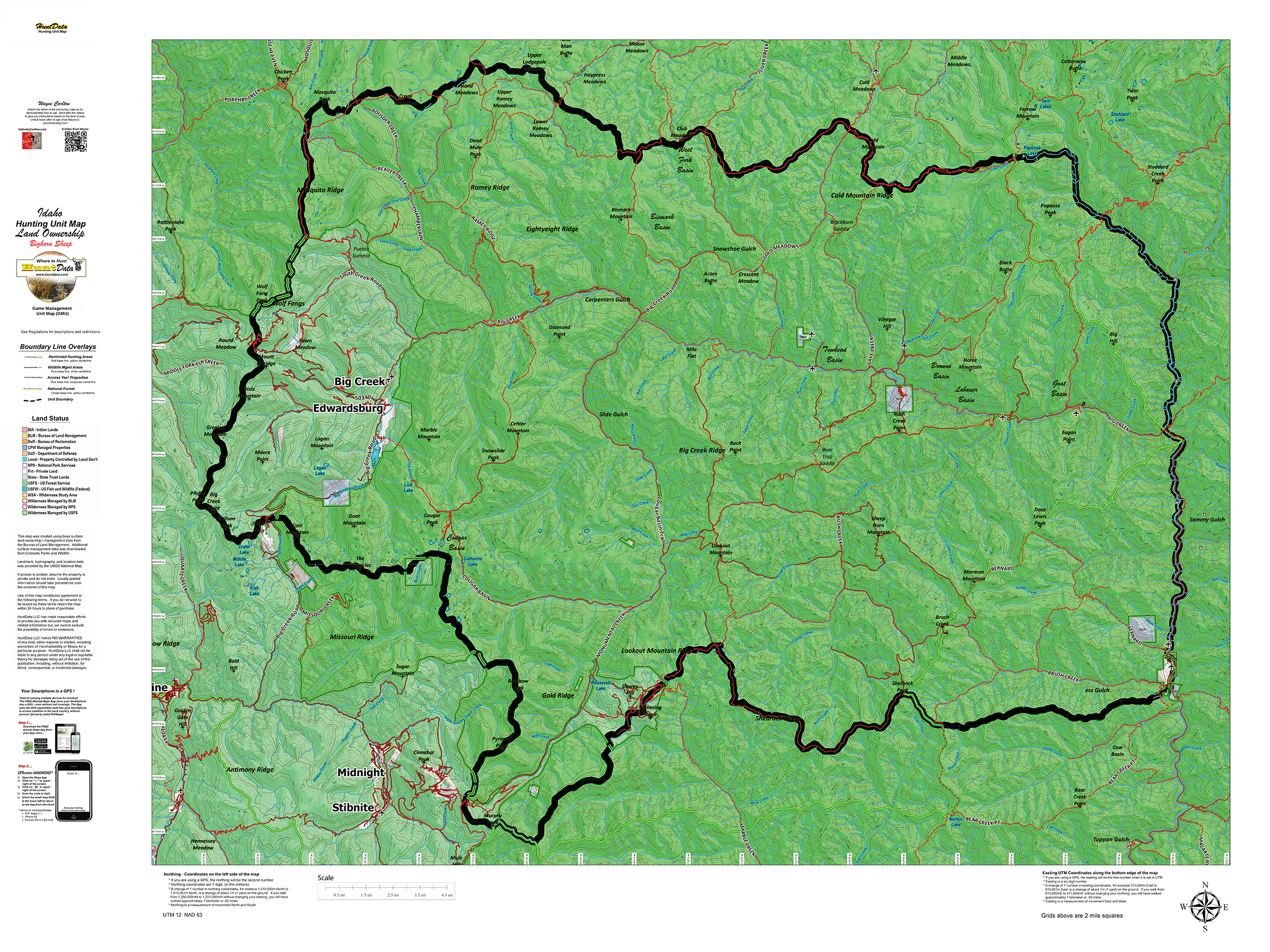 ID Bighorn Sheep Unit Maps