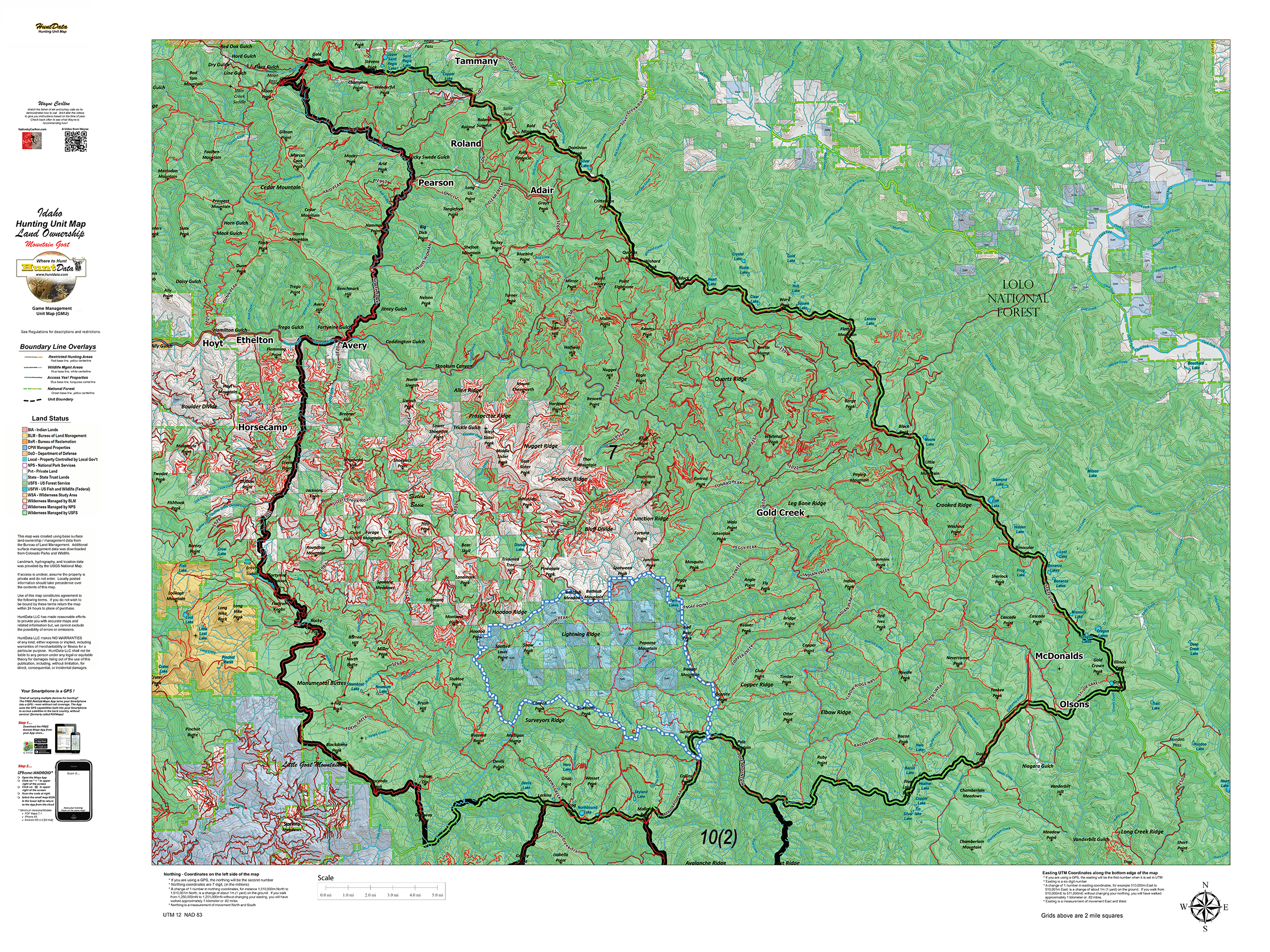 Idaho Mountain Goat Unit Maps