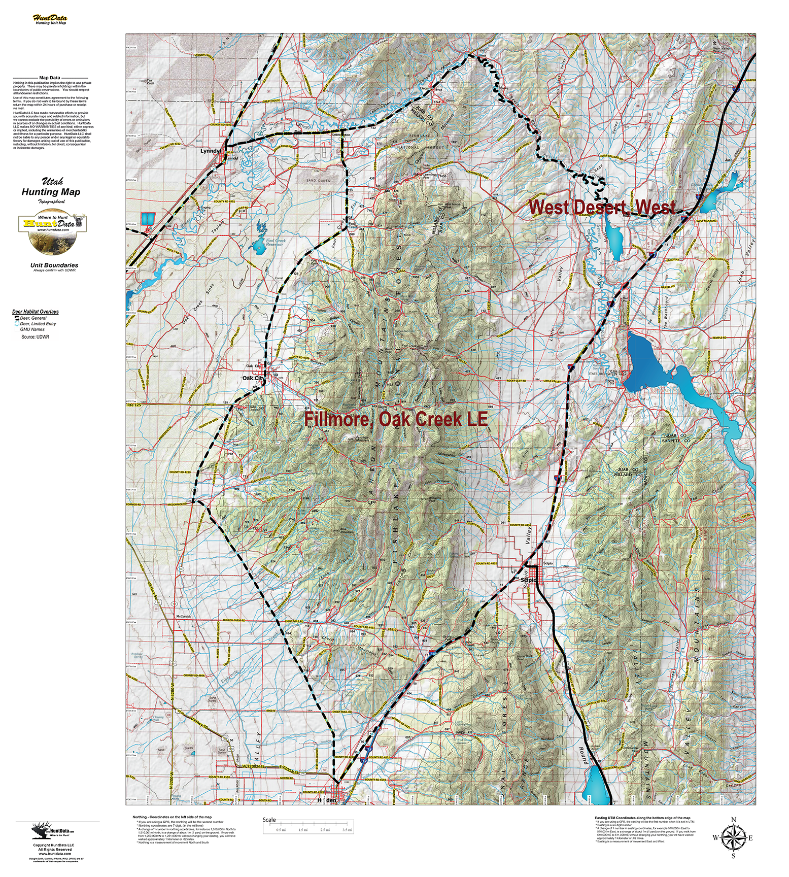 UT Mule Deer Topo Unit Map