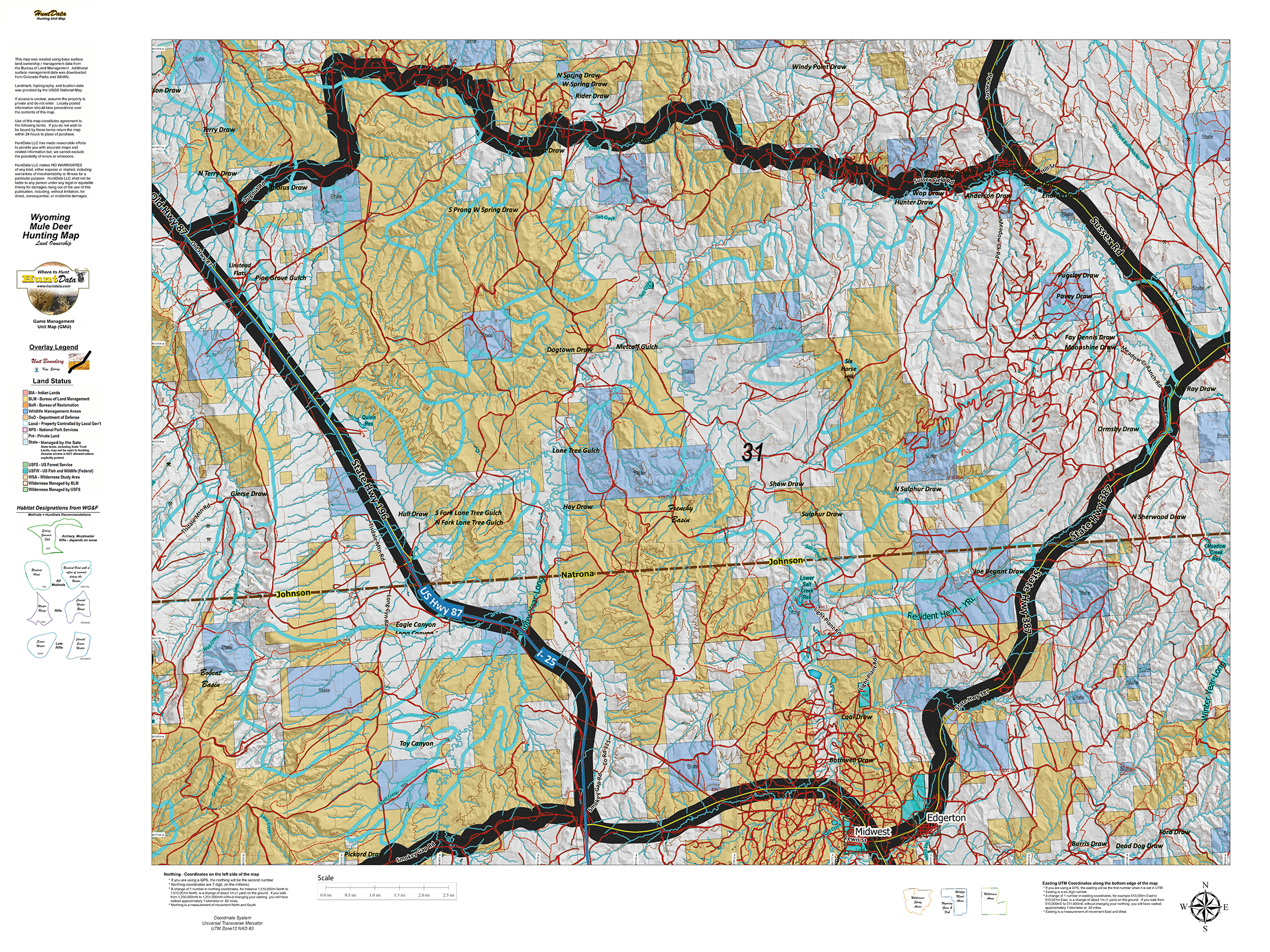 NEW Hybrids! Wyoming Deer Land Ownership and Habitat Hybrid Maps