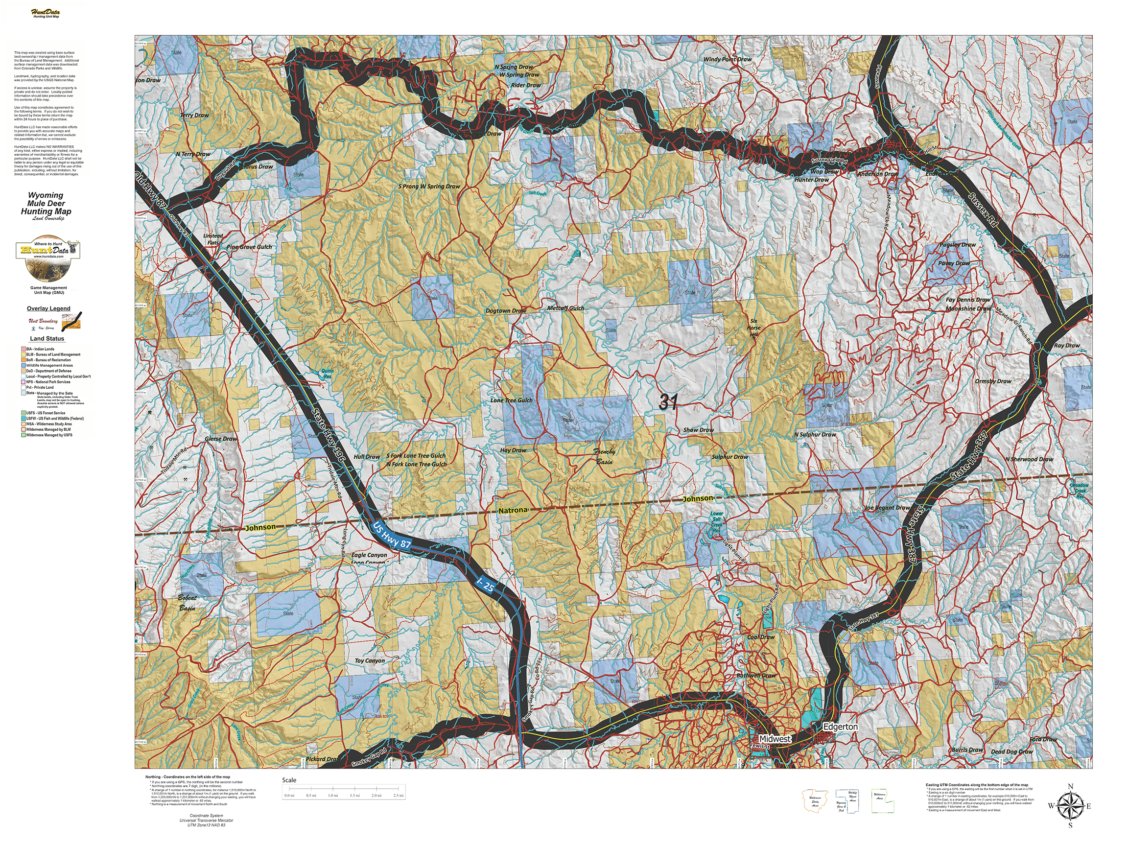 Wyoming Mule Deer Land Ownership Maps