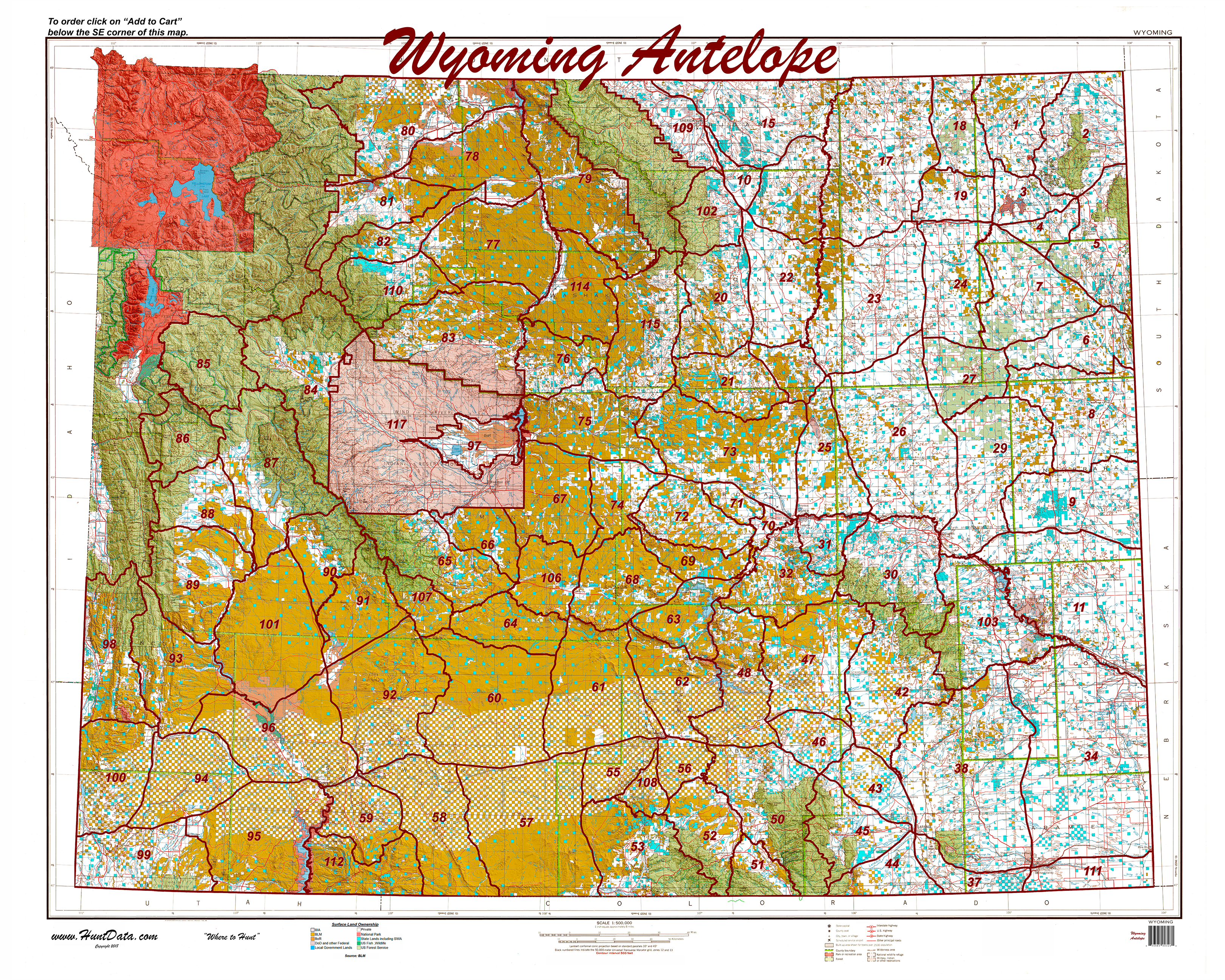 Printed Statewide Antelope Unit Map